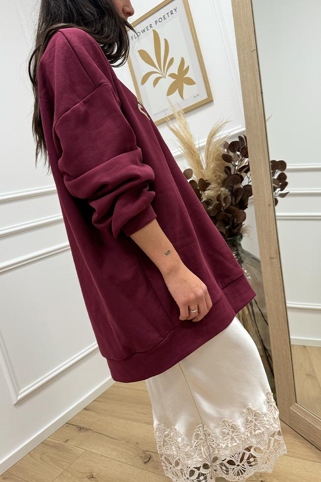 Haveone - Felpa Brook bordeaux oversize