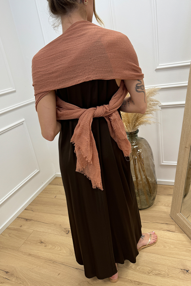 Calibro Shop - Maxi foulard cipria in mussola di cotone