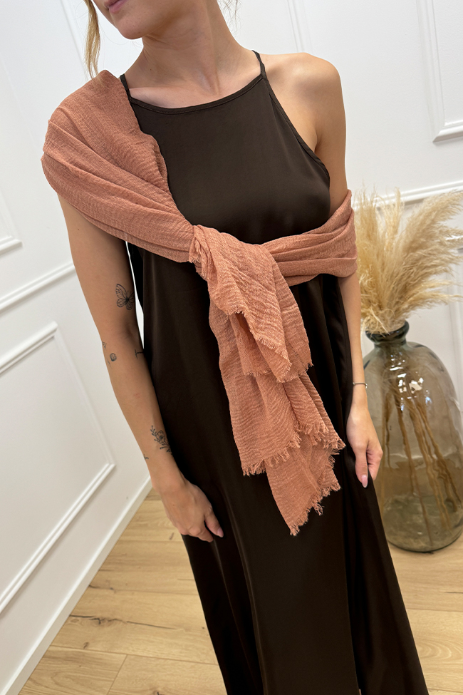 Calibro Shop - Maxi foulard cipria in mussola di cotone