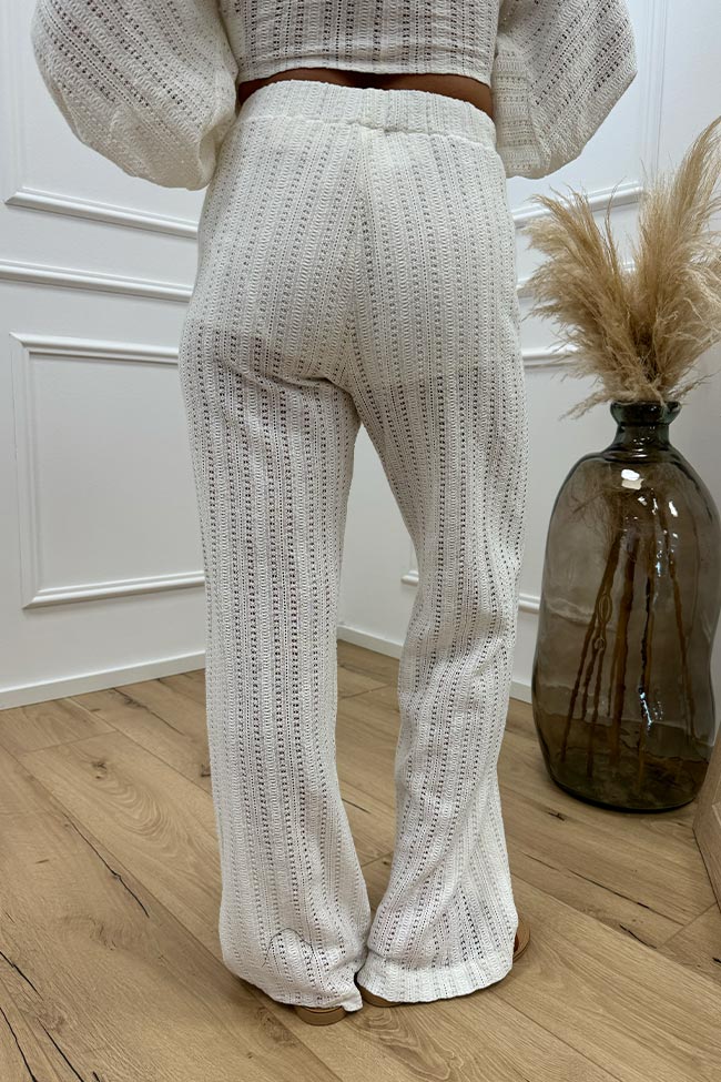 Haveone - Pantaloni crochet bianco con culotte