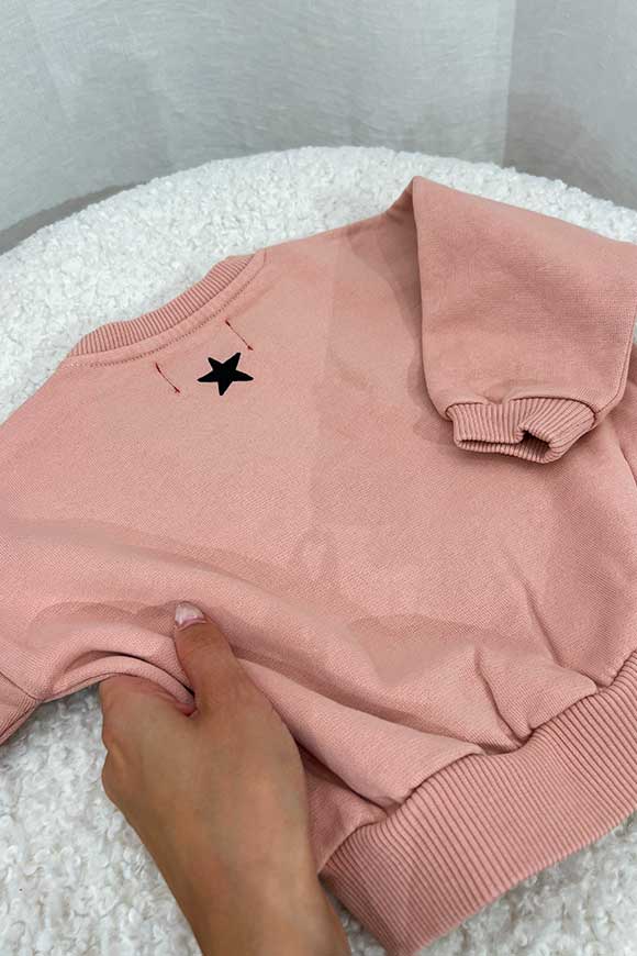 Piupiuchick - Felpa baby unisex rosa stampa the love journal