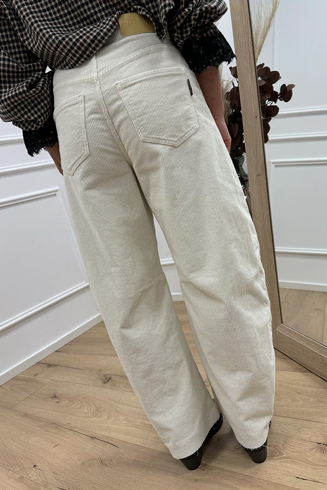 Haveone - Pantaloni Barbara burro millerighe balloon fit