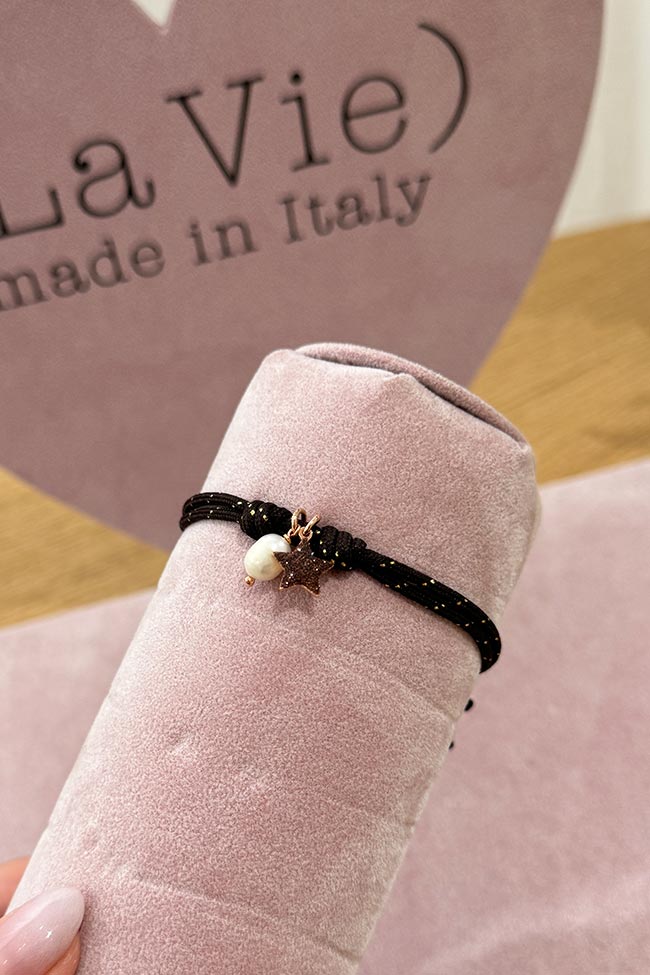 Le Voliere - Bracciale cordino moro charm stella