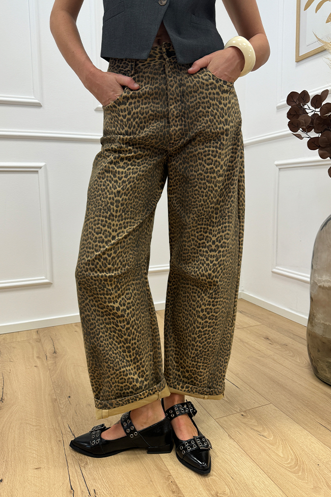 Crispy - Jeans leopardati carrot fit