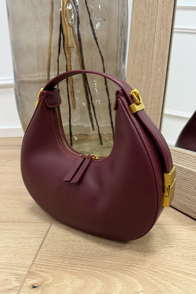 Calibro Shop - Borsa Moon bordeaux in pelle