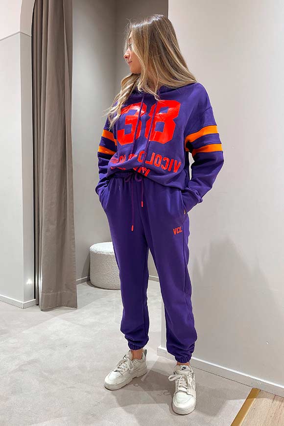 Vicolo - Purple joggers with orange VCL logo