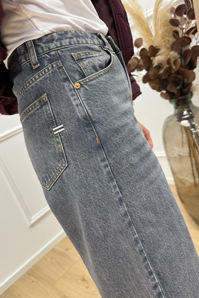 Vicolo - Jeans Abby grigio a palazzo