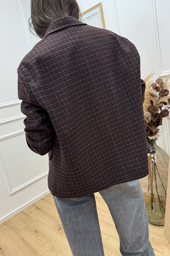 Tensione In - Giacca oversize check bordeaux