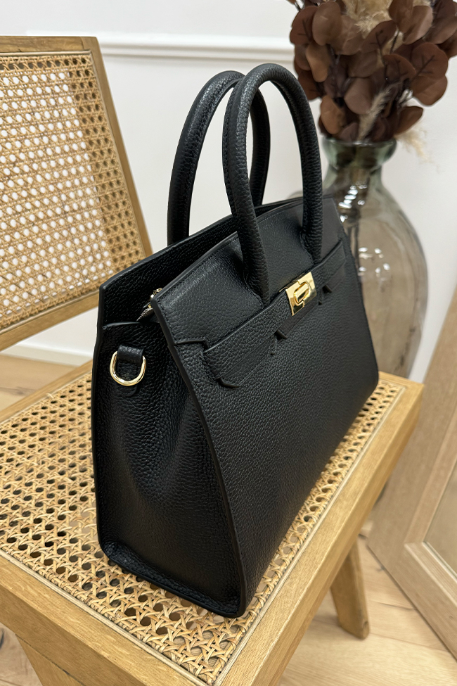 Calibro Shop - Borsa Birkin nera pelle martellata