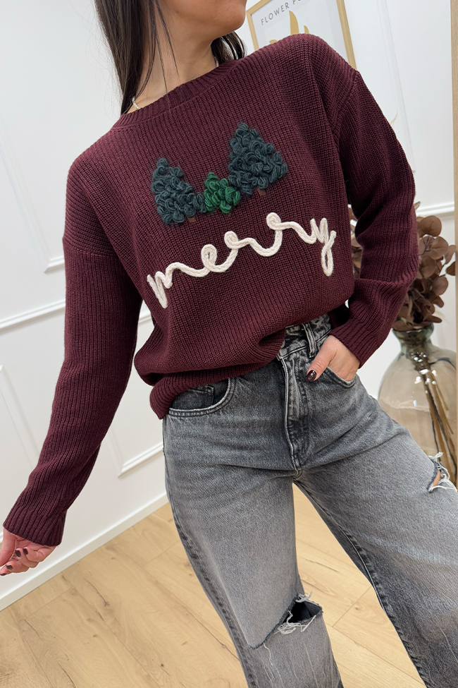 Tensione In - Maglione Merry bordeaux