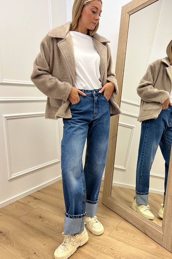 Haveone - Jeans Louis gamba larga con risvolto