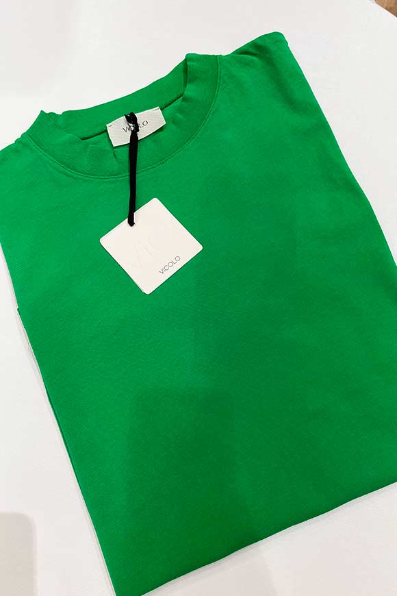 Vicolo - T shirt over verde bottega tinta unita