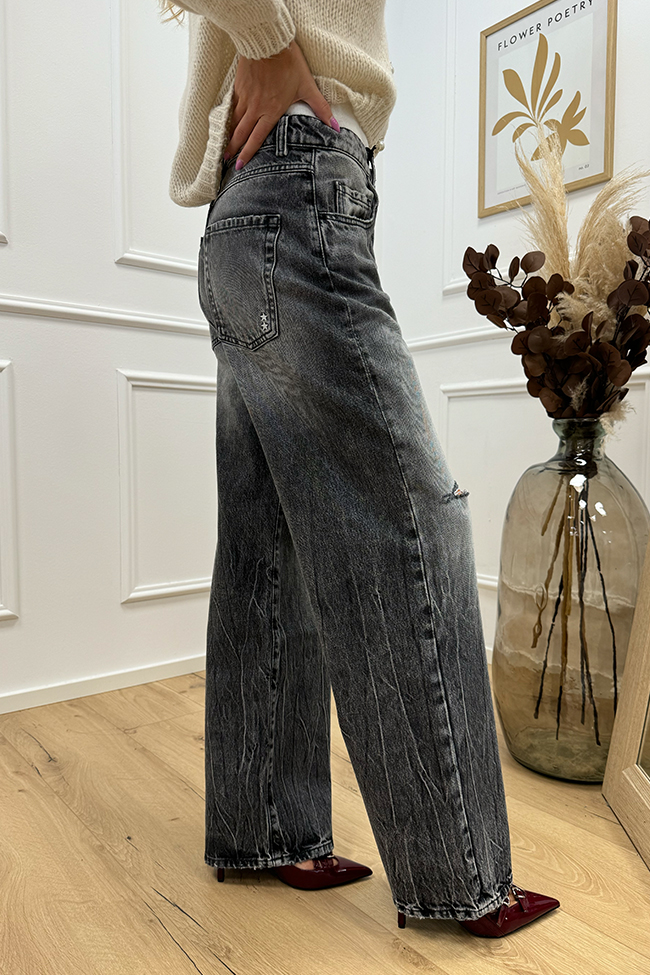 Icon Denim - Jeans Poppy grigio scuro con rotture