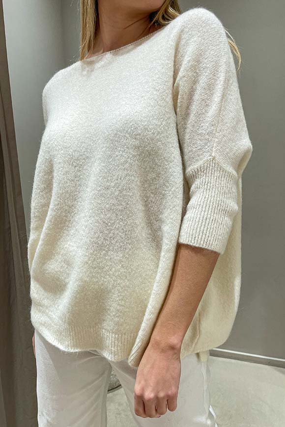 Haveone - Maglia burro manica scesa in mohair