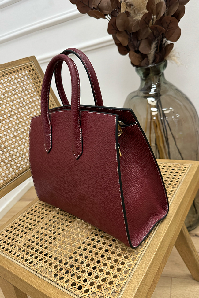 Calibro Shop - Borsa Birkin bordeaux pelle martellata