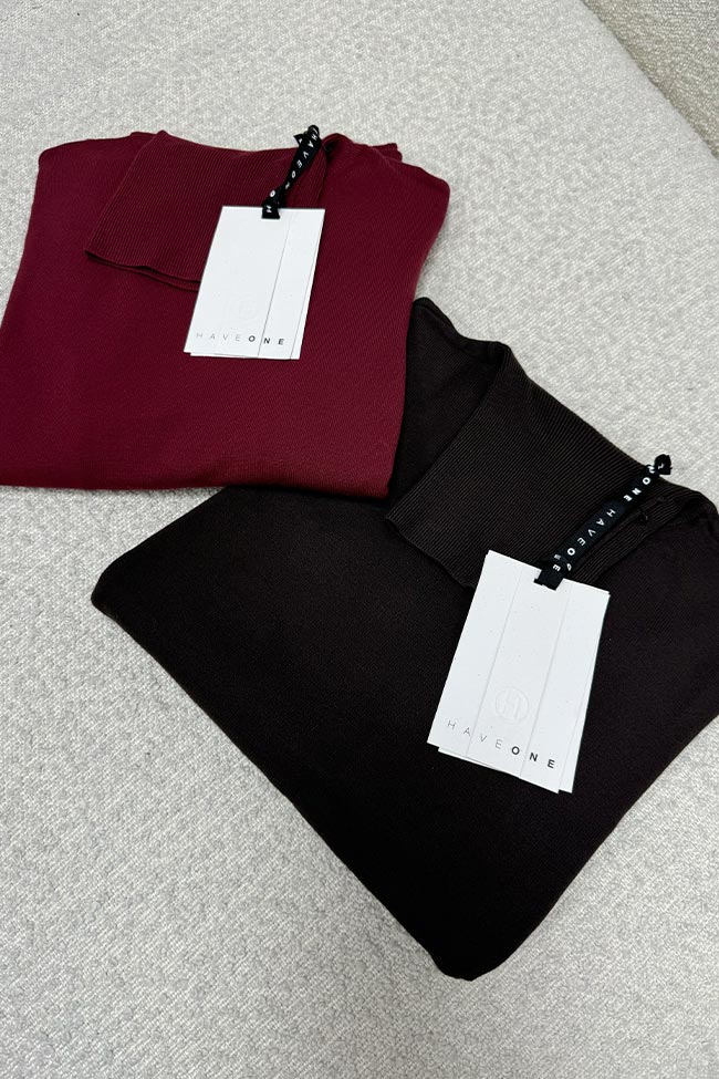 Haveone - Maglia lupetto basic bordeaux