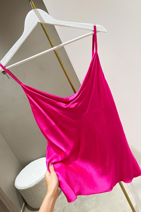 Haveone - Top fucsia scollo anello con bretelline