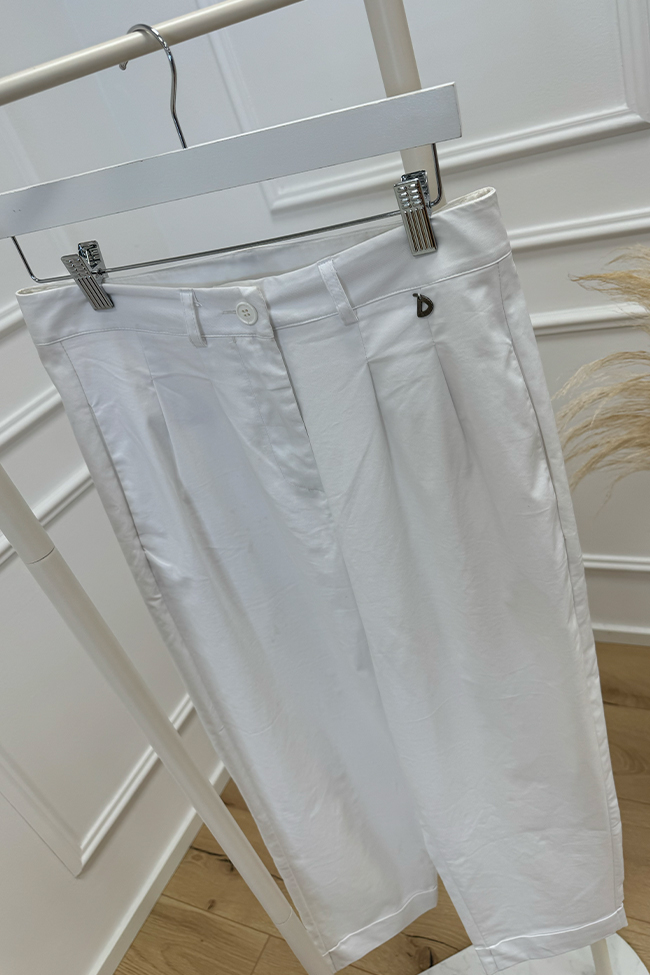 Dixie - Pantaloni baggy bianchi in cotone