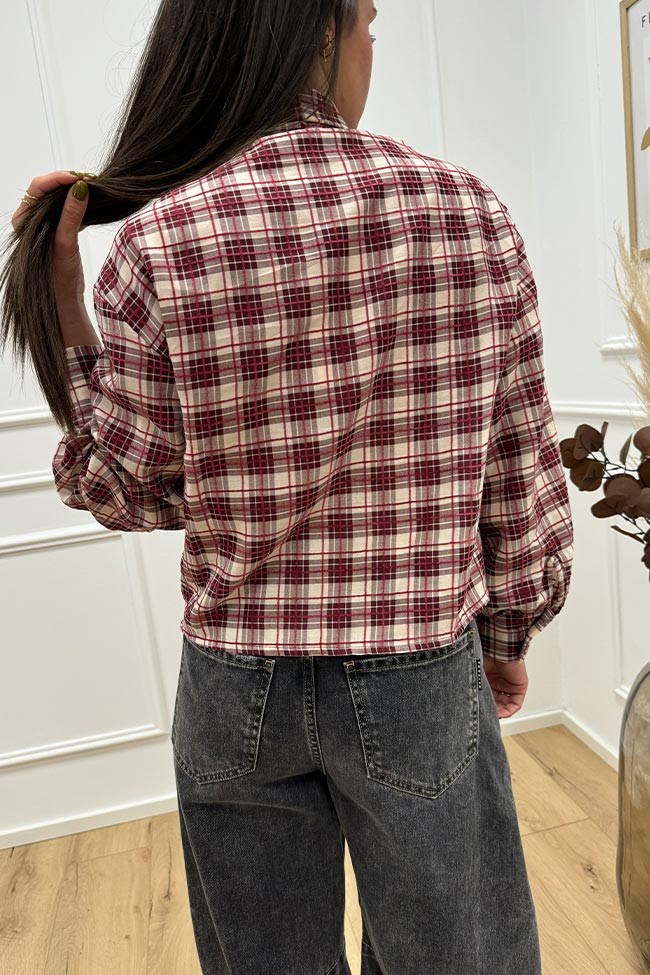 Haveone - Camicia bordeaux e burro con fiocco