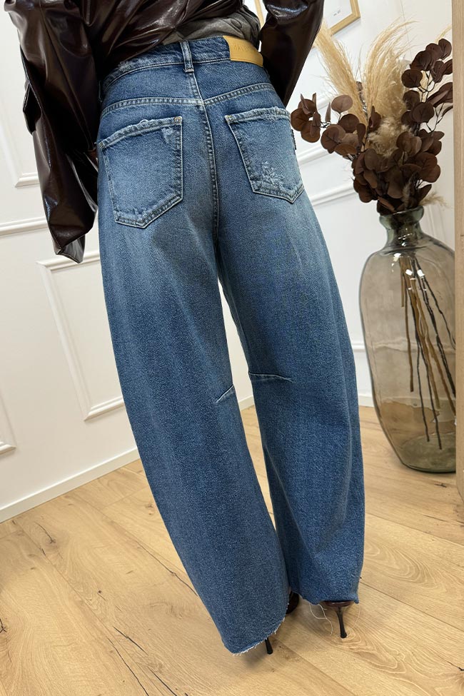 Haveone - Jeans Barbara balloon fit con pinces ginocchio