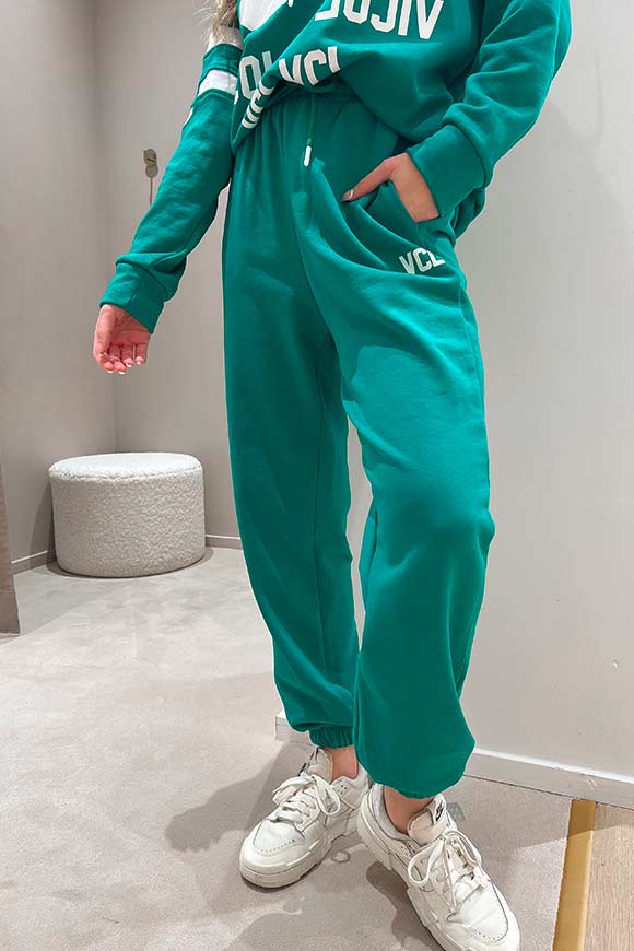 Vicolo - Green joggers with white VCL logo