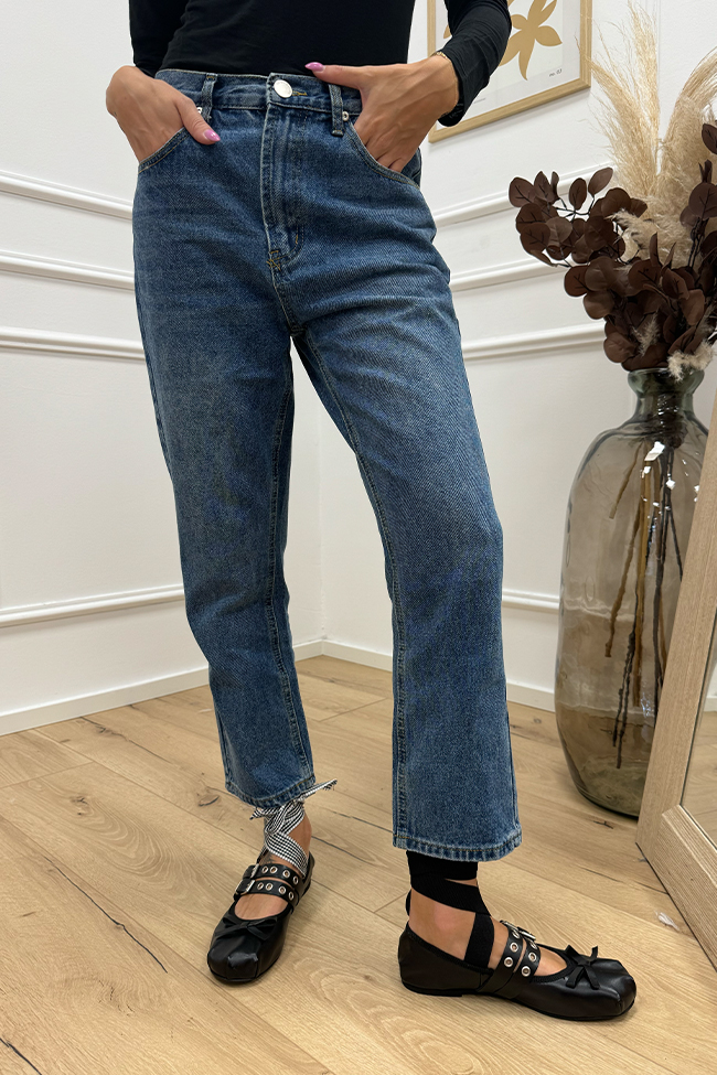 Glamorous - Jeans dritto lavaggio scuro cropped fit