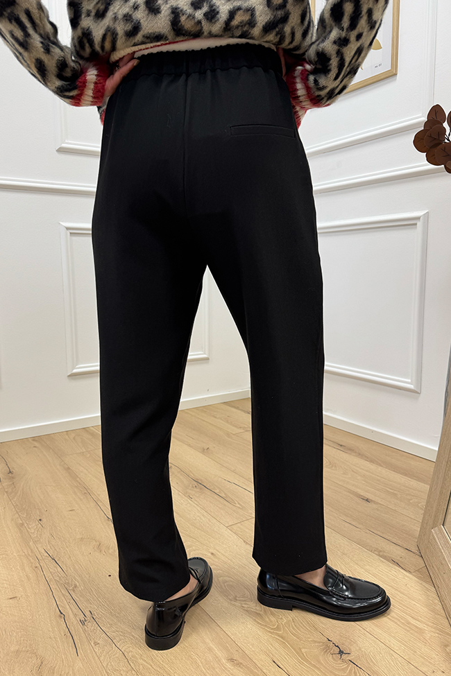 Haveone - Pantaloni carrot fit nero con elastico