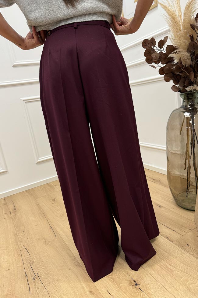 Vicolo - Pantaloni Ginevra bordeaux con doppia pinces