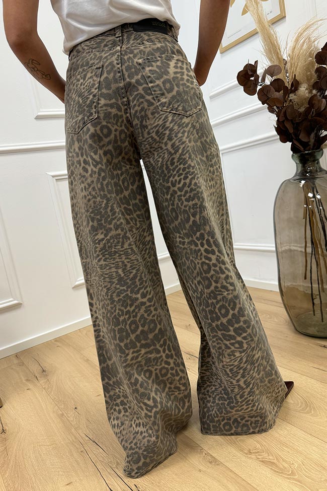 Vicolo - Jeans Megan leopardato a palazzo