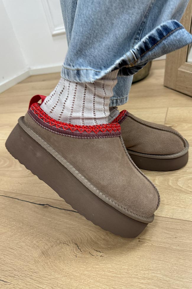 Ovyé - Sabot Tazz taupe platform