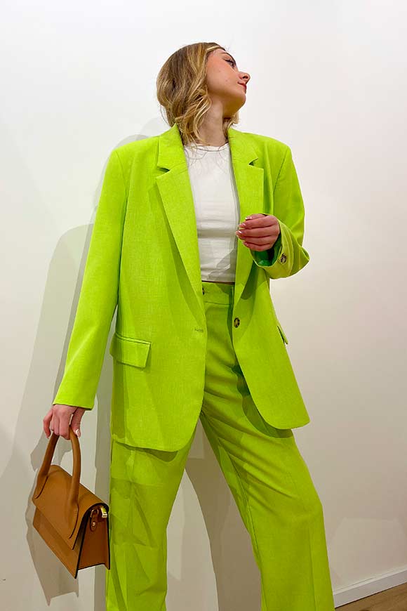 Vicolo - Oversized acid green slub jacket