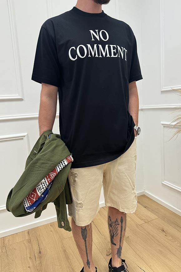 Why not brand - T shirt nera stampa "No Comment"