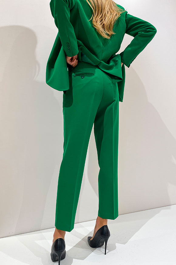 Vicolo - Green cigarette trousers in technical fabric