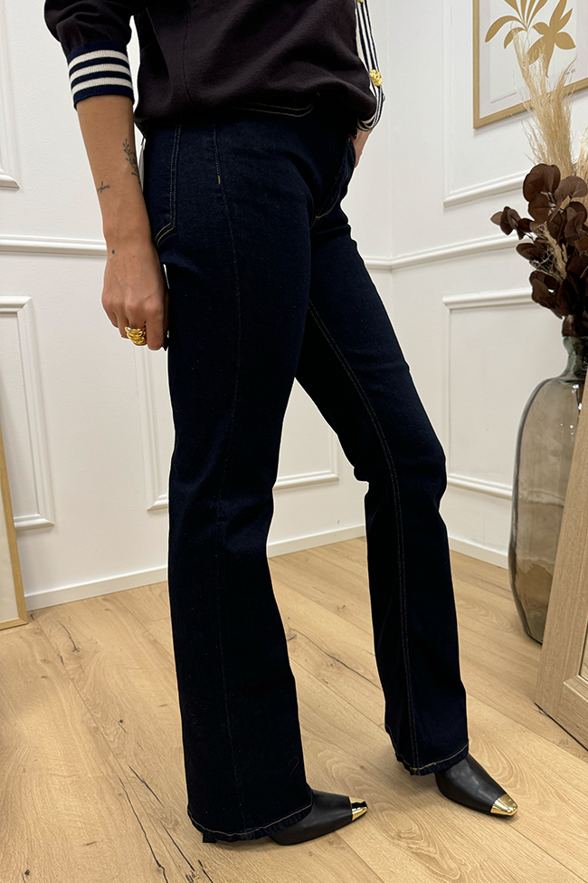 Staff Gallery - Jeans Beatrice blu scuro cuciture camel