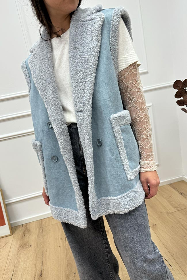 Silence Limited - Gilet Alaska polvere fodera shearling