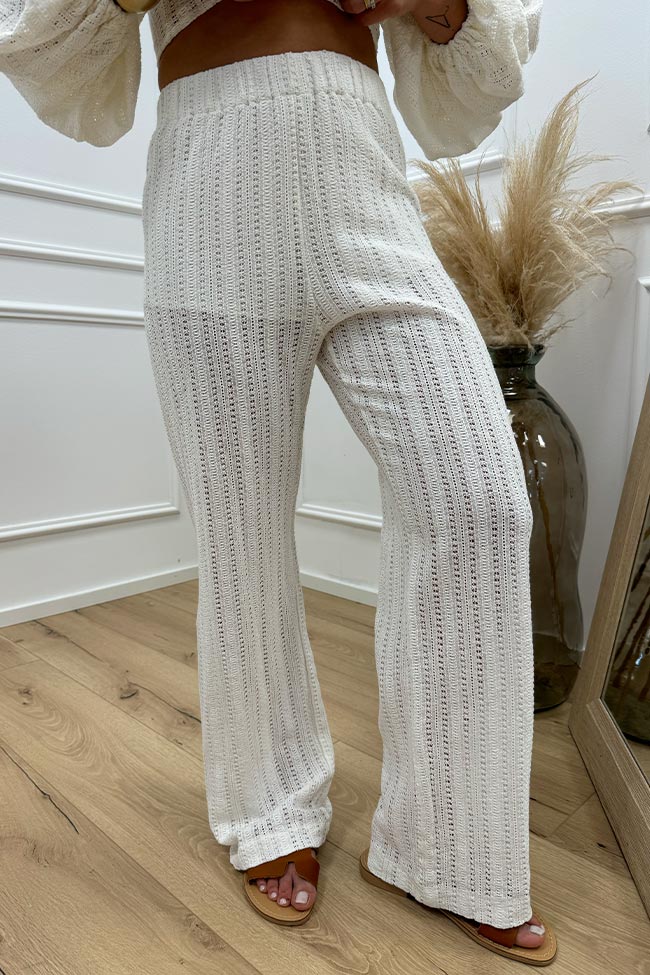 Haveone - Pantaloni crochet bianco con culotte