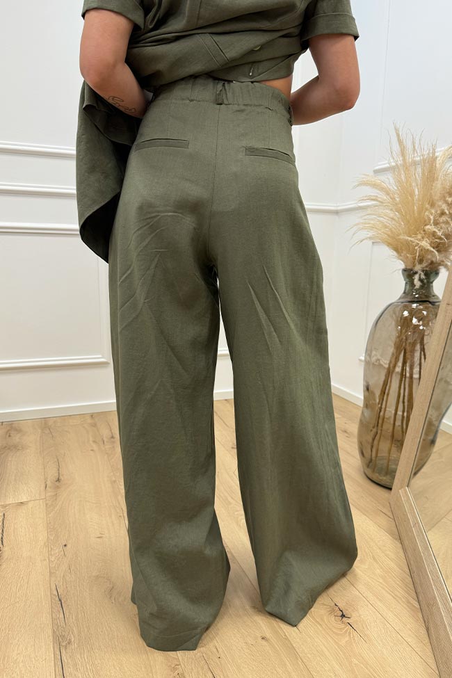 Vicolo - Pantaloni militari con coulisse in misto cotone