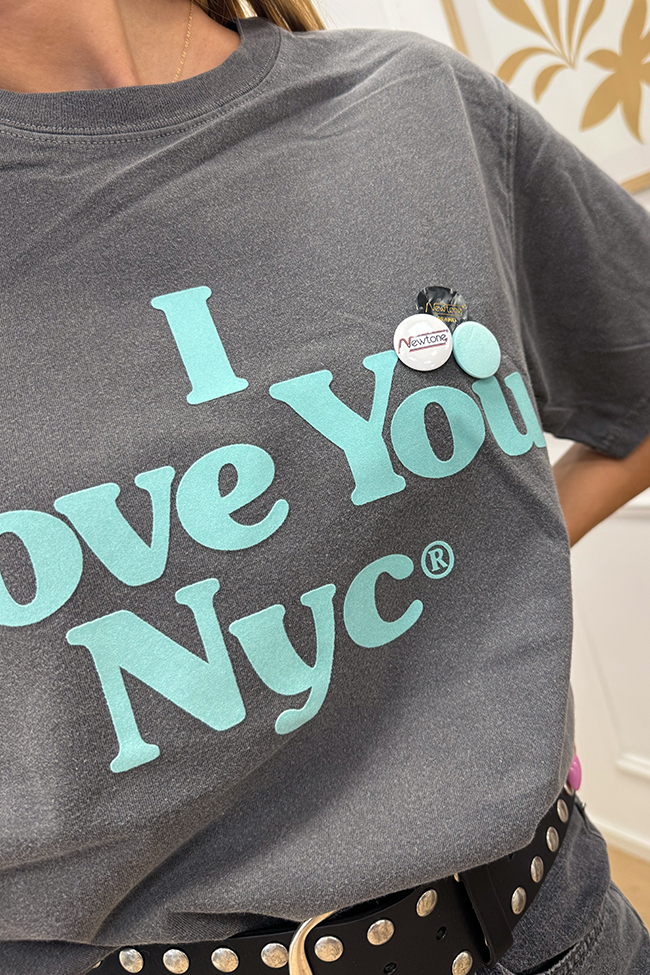 Newtone - T shirt trucker grigia "I love you Nyc"