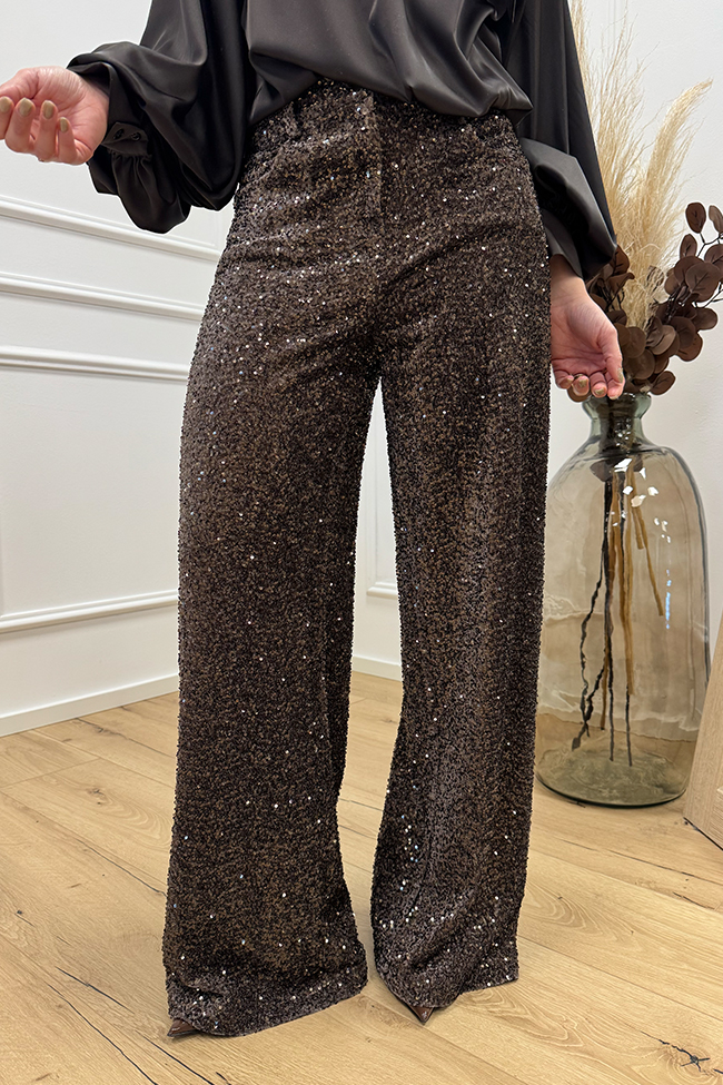 Tensione In - Jeans Giusy in paillettes moro