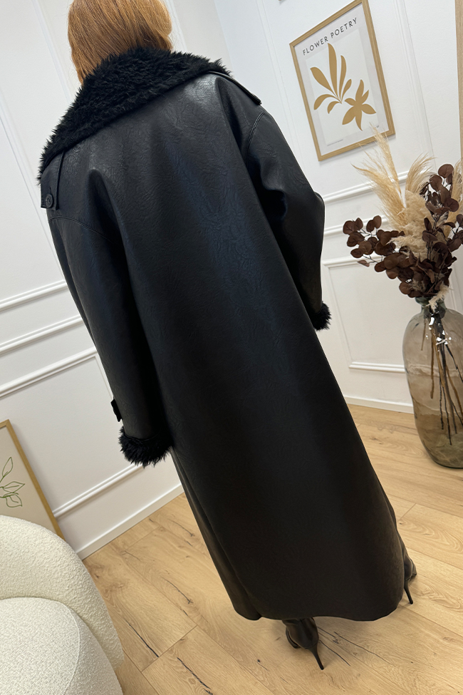 Aniye By - Cappotto montone Beverly lungo nero