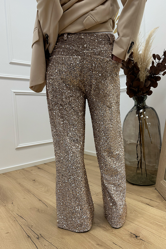 Tensione In - Jeans Giusy in paillettes beige