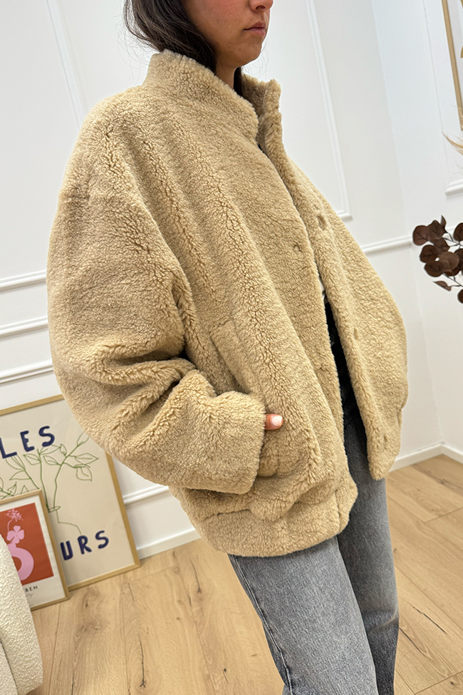 Vicolo - Bomber teddy beige oversize