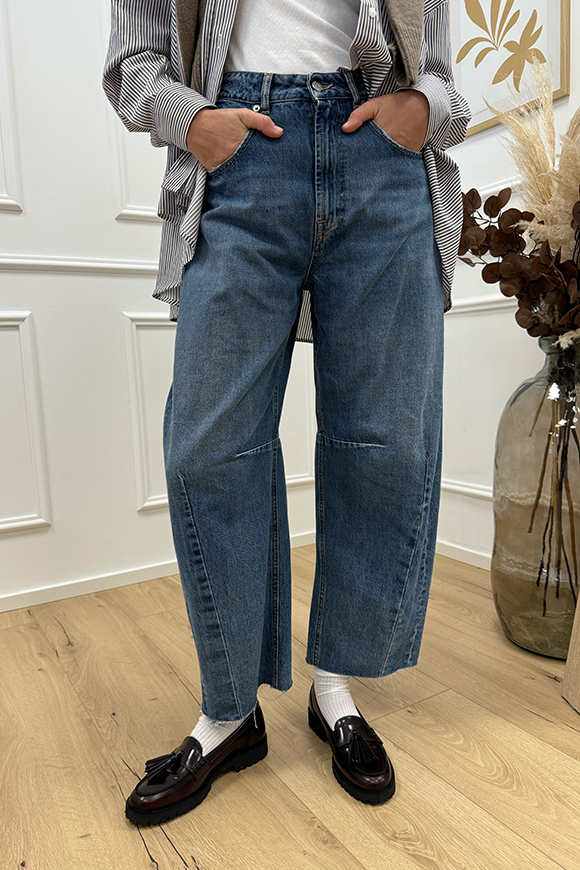 Haveone - Jeans Barbara balloon fit con pinces ginocchio