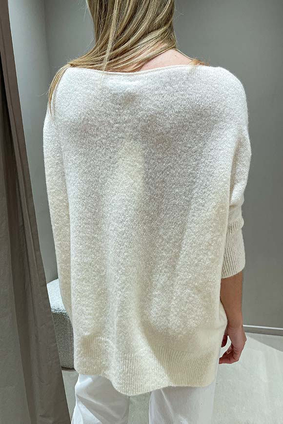 Haveone - Maglia burro manica scesa in mohair