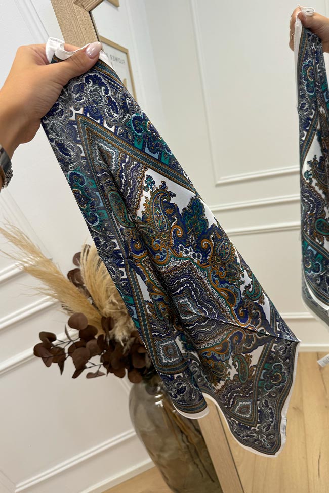 Vicolo - Foulard in seta blu