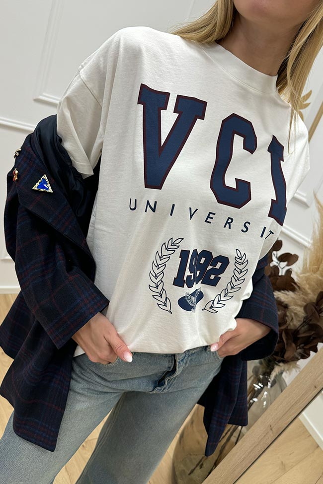 Vicolo - T shirt stampa Vcl University blu