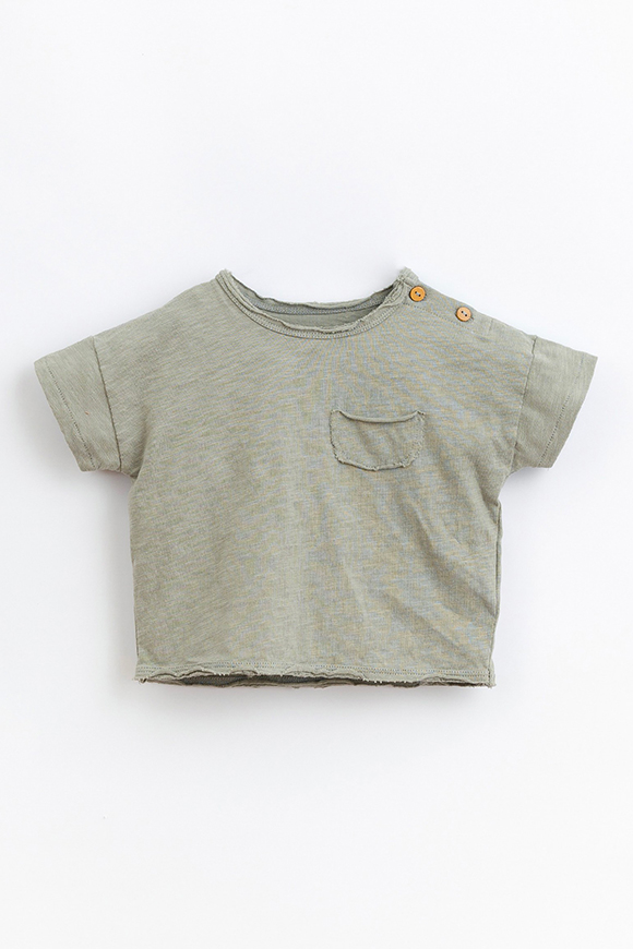 Play Up - T-shirt salvia con tasca sul petto